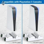 خرید پایه خنککننده عمودی PS5 با جای دیسک و شارژر دسته (طرح دوم) | بهترین قیمت و ارسال فوری - Image 2